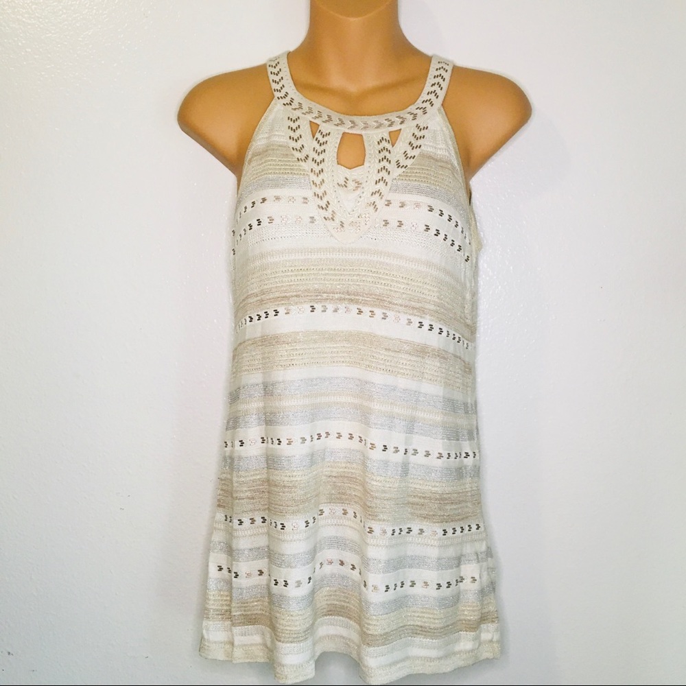 White House Black Market Beaded Knit Tank size XS